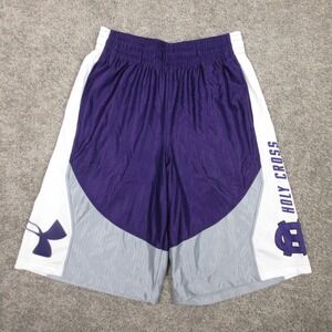 Holy Cross Crusaders Shorts Mens Medium Purple Under Armour Basketball Logo